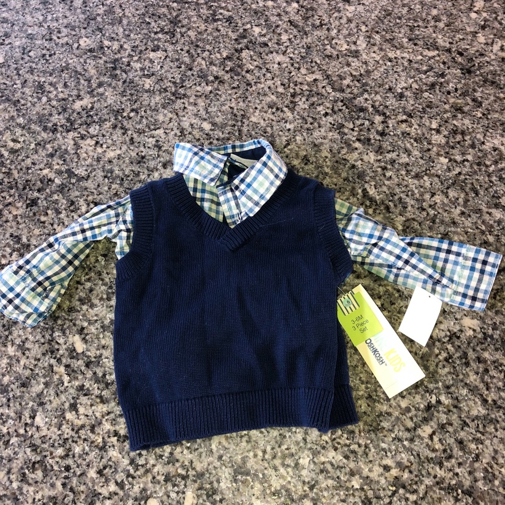 sweater vest/dress shirt 3-6 months